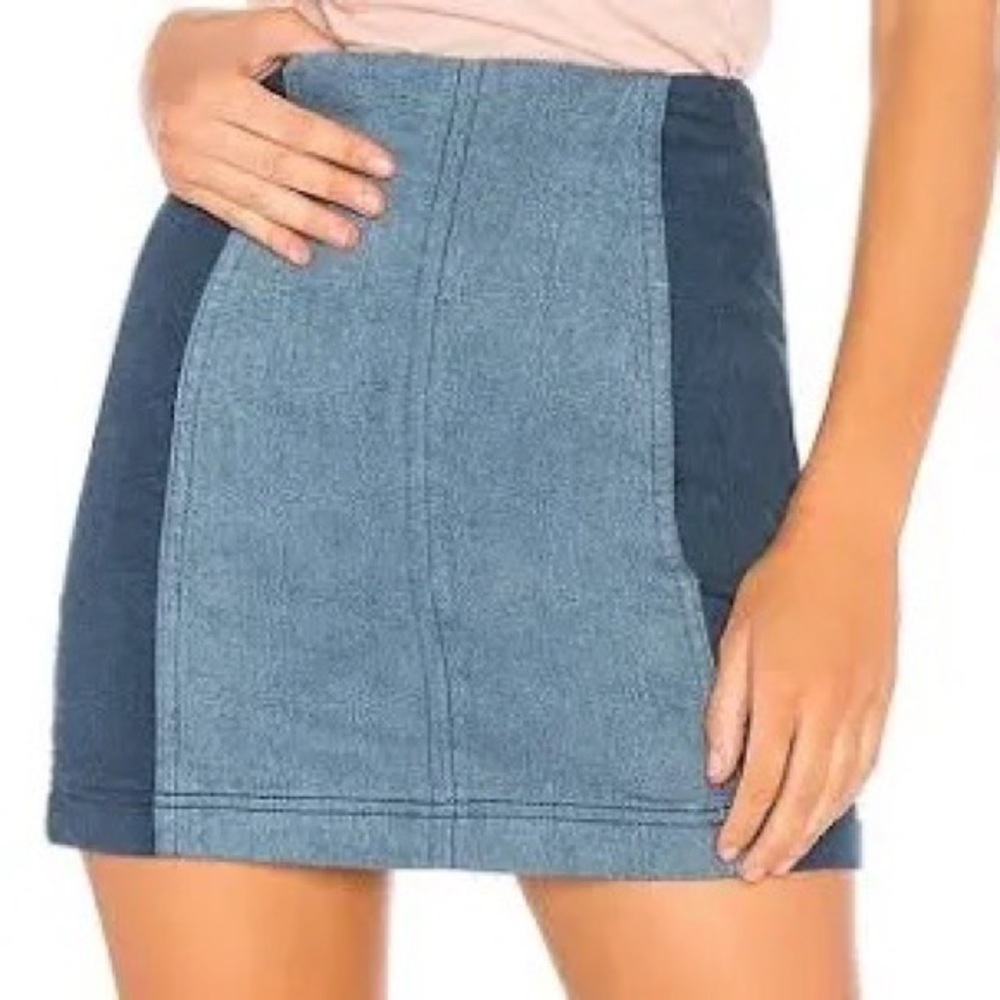 Free People Two Tone Denim Skirt